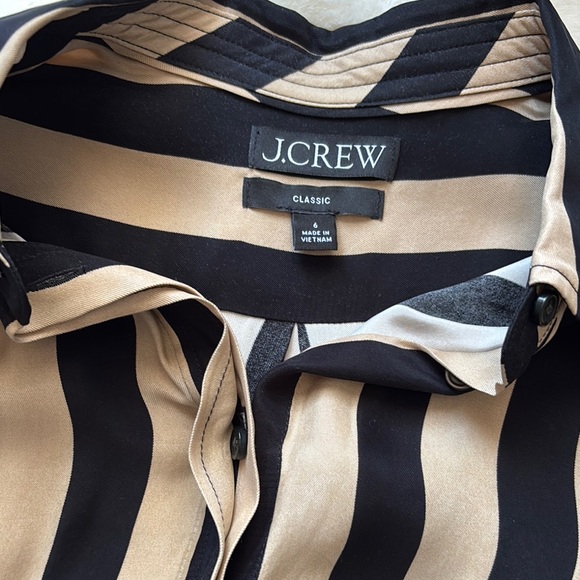 J. Crew Black and Tan Striped Shirt - Picture 3 of 5